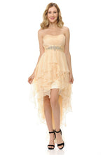 Champagne High Low Prom Dress