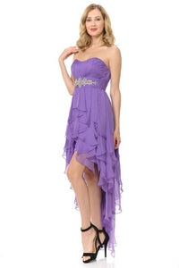 Purple High Low Prom Dress
