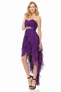 Dark Purple High Low Prom Dress