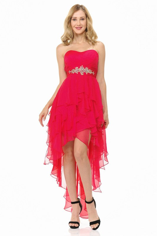 Red High Low Prom Dress