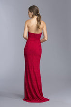 Red Sweetheart Lace Strapless Long Dress