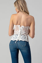 White Sequins Mesh Corset