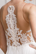 White Lace Flower Simple Wedding Dress