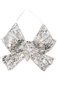 Silver Sexy Sequin Butterfly Bra