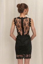 Black Mesh & Lace Cocktail Dress