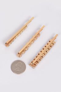 Clear Jeweled Rhinestone Hairpin