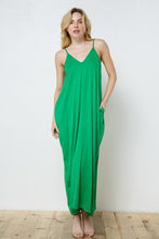 Green Knit Open Shoulder V Neck Harem Maxi Dress