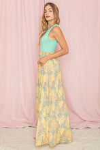 Mint Yellow Meadow Floral Print Maxi Dress