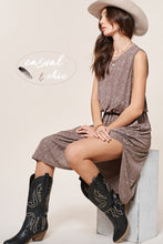 Brown Sleeveless Summer Casual Long Dress