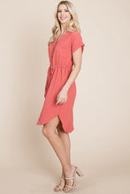Light Red Summer Button Down Dress