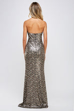 Black Multi Sexy Leopard Maxi With Slit Dress