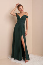 Dark Green Beautiful Dress With Shoulder Detail And See-through Lace Back With Side Slit