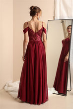 Red Beautiful Dress With Shoulder Detail And See-through Lace Back With Side Slit
