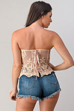 Taupe Sequins Mesh Corset