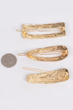 Gold Hammered Three Piece Set Hairpins