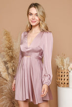Dusty Lavender Satin Criss-Cross Cut Out Mini Dress
