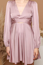 Dusty Lavender Satin Criss-Cross Cut Out Mini Dress