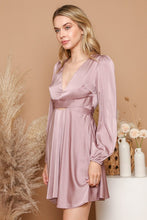 Dusty Lavender Satin Criss-Cross Cut Out Mini Dress
