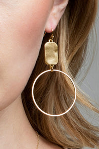Gold Color Charm Earrings