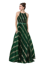 Dark Green Two-tone Long Evening Dress