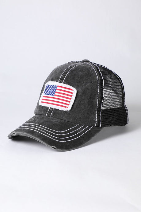 Black-American Flag Baseball Hat