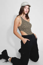 Stone Leopard One Shoulder Glam Bodysuit