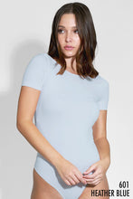 Light Blue Deep Scoop Back Bodysuit