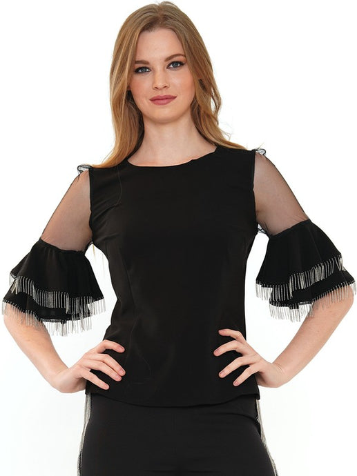 Black Metal Ball Trim Top
