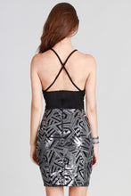 Sequin Crisscross Back Halter Dress