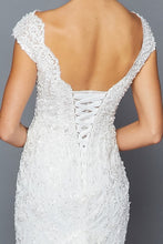 White V Neck Lace Mermaid Bridal Gown