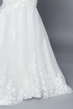 White V Neck Lace Mermaid Bridal Gown