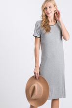 Grey Tee Short Sleeve Midi Dress