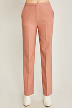 Wood Pink Woven Solid Formal Long Pants