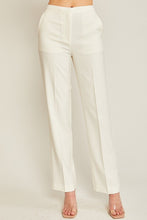 Ivory Woven Solid Formal Long Pants