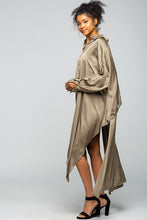 Olive Large And Long Shirt Dress -Ring Back Detail