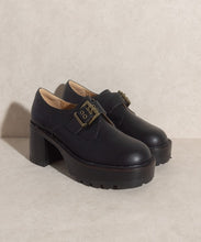 Black Buckled Platform Loafers