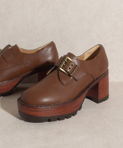 Brown Buckled Platform Loafers – Aquarius Brand