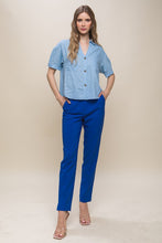 Royal Blue Solid Formal Blazer Pant Slacks