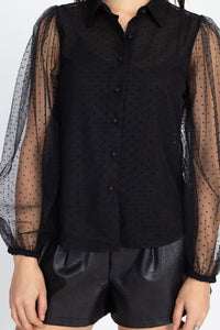 Black Bishop Sleeve Shirt