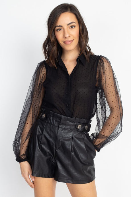 Black Bishop Sleeve Shirt