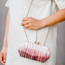 Wine Colored Clutch - Woven Clutch Purse
