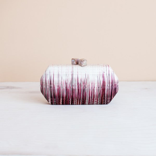 Wine Colored Clutch - Woven Clutch Purse