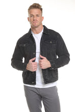 Vintage Black Mens Faded Denim Jacket