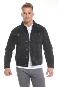 Vintage Black Mens Faded Denim Jacket