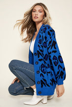 Blue Charmed Blue Leopard Cardigan