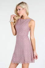 Mauve Tile-Lace Embroidered Dress