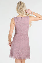 Mauve Tile-Lace Embroidered Dress