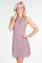 Mauve Tile-Lace Embroidered Dress