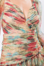 Orange Multi Floral Print Double Ruffle Mini Dress