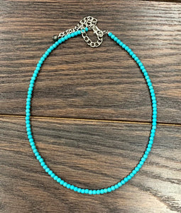 Synthetic Turquoise Beaded Necklace